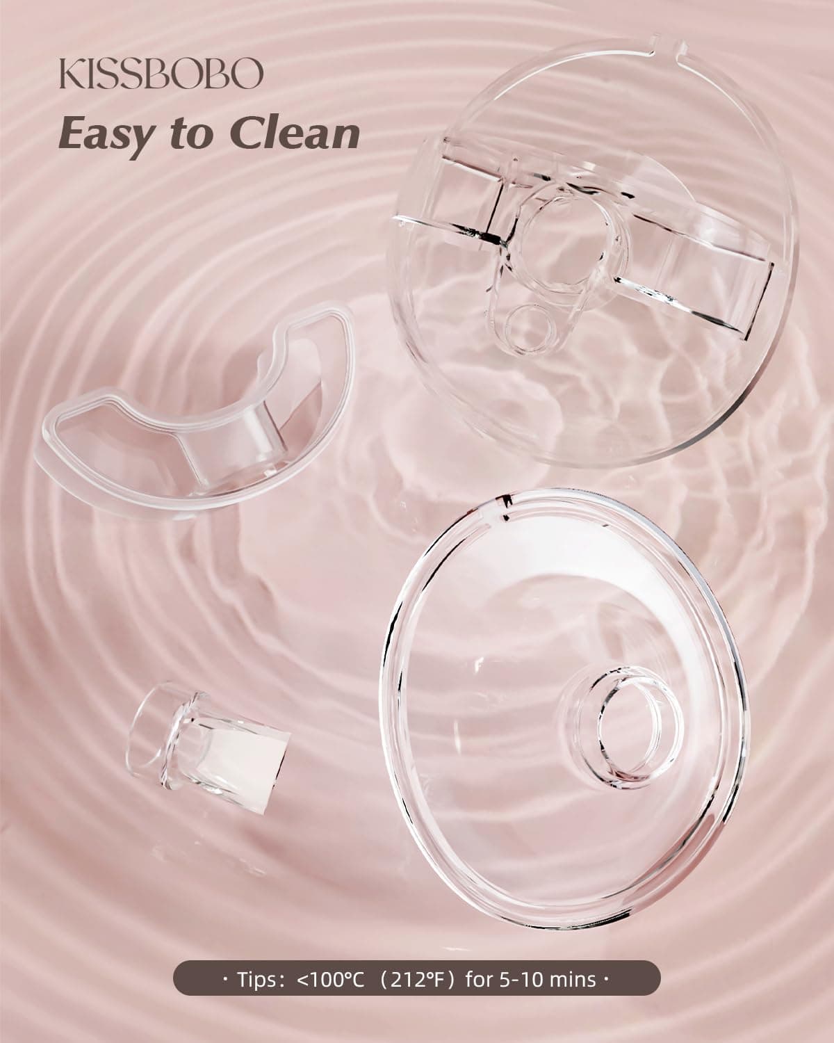 KISSBOBO Vaso colector de leche K6 – Repuestos para extractor de leche compatible con KISSBOBO K5, fácil de limpiar, cómodo de llevar, diseño a prueba de fugas — view 5