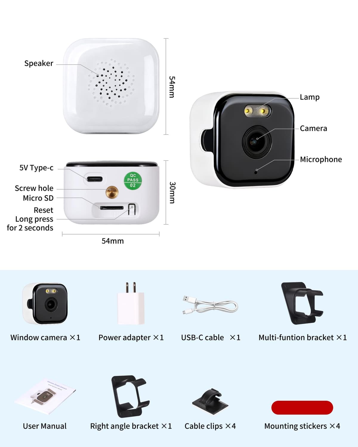 WeChip Window Camera 3MP 2K - Indoor Security Camera for Looking Outside, 2.4GHz & 5GHz WiFi Safeview Window Security Camera with AI Color Night Vision, Person & Motion Detection,24/7 Recording — view 8