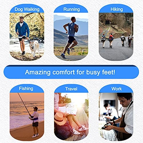 Memory Foam Insoles for Men, Replacement Shoe Inserts for Work Boot, Running Shoes, Hiking Shoes, Sneaker, Cushion Shoe Insoles for Foot Pain Relief, Comfort Inner Soles 8mm Black US 10 — view 6