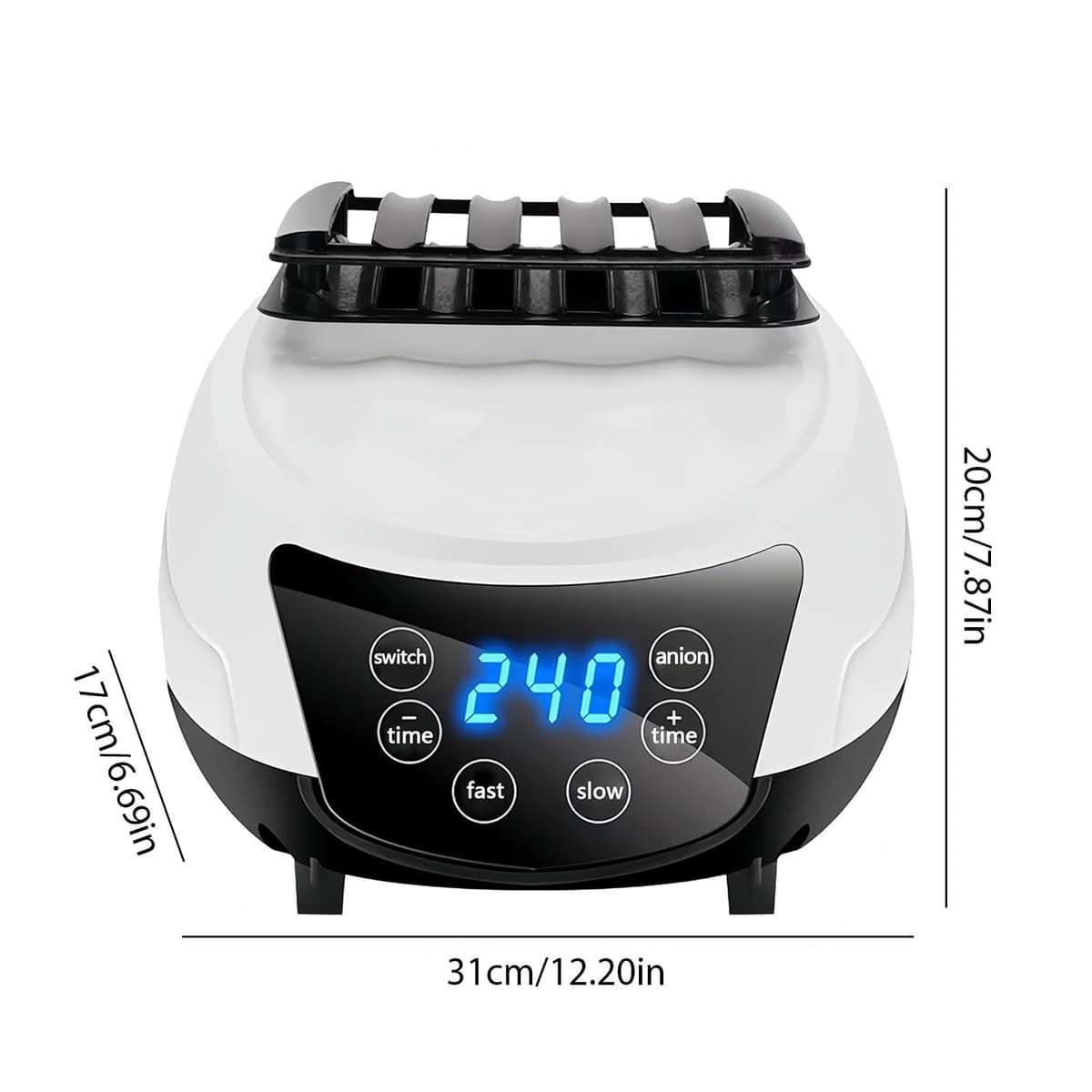 Portable Electric Clothes Dryer, Hot Air Dryer Indoor, Heated Tumble Dryer for Energy-Saving Tumble Dryer in Apartments, Automatic Digital Timer, Negative Ion Purification (White) — view 2