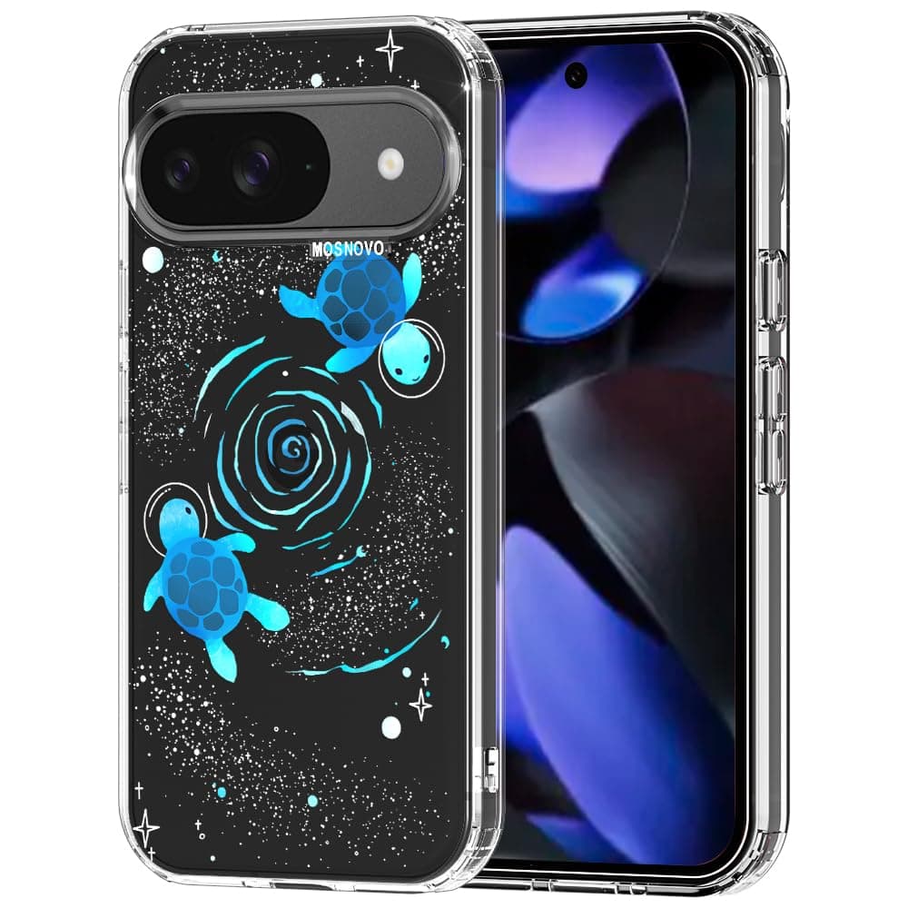 MOSNOVO Case for Google Pixel 9 & Pixel 9 Pro, [Buffertech 6.6ft Military-Grade Drop Protection] [Anti Peel Off Tech] Clear TPU Bumper Phone Case Cover Design - Eucalyptus — view 39
