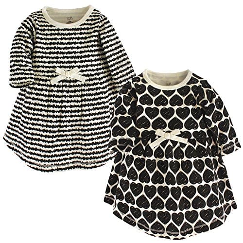 Touched by Nature Girls, Toddler, Baby and Womens Organic Cotton Short-Sleeve and Long-Sleeve Dresses, Baby Toddler Heart Long Sleeve, 3T
