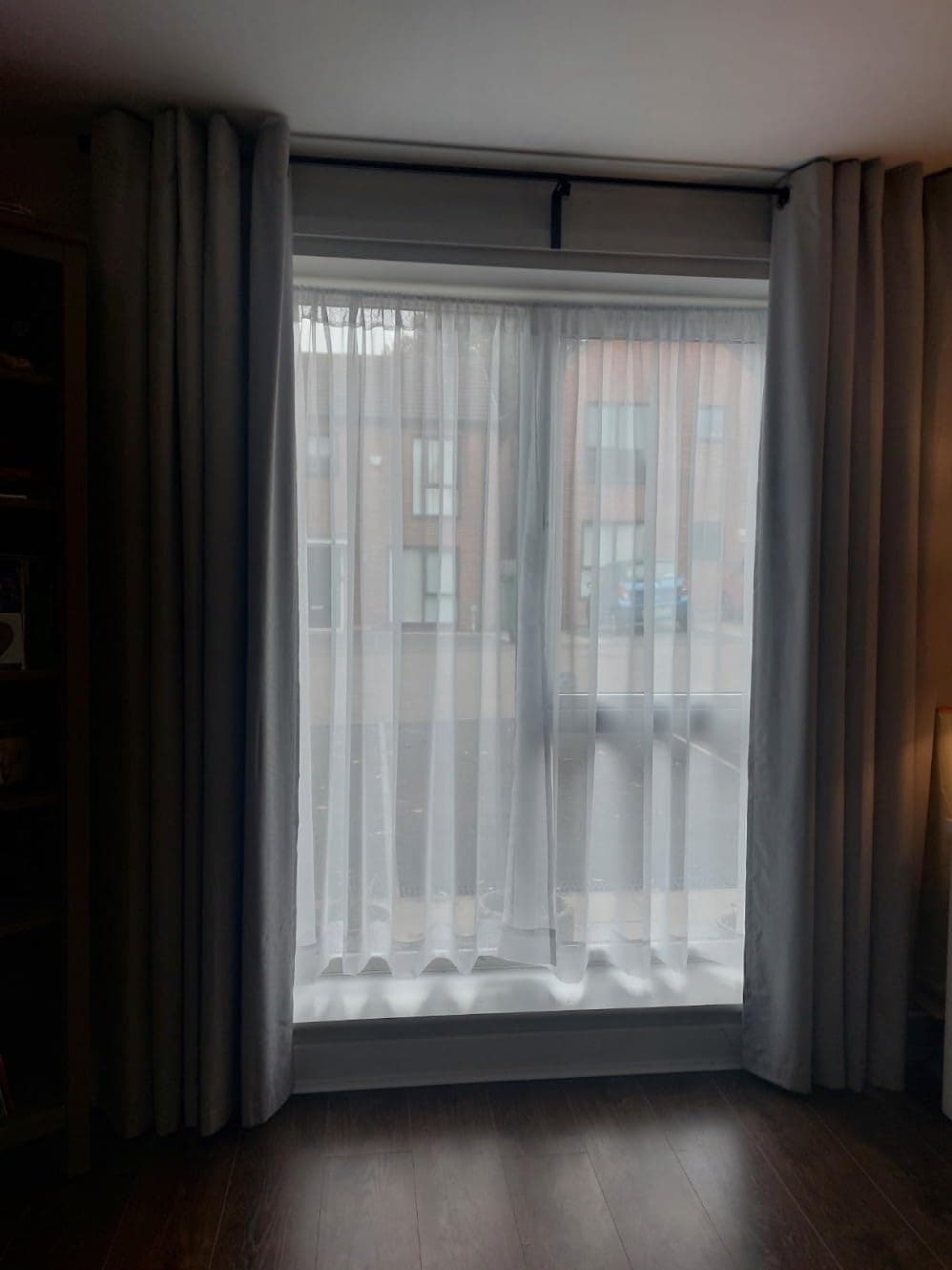 Megachest a pair of slot top voile curtains (Pure White, 56" wideX81 drop 2 Panels) — view 5
