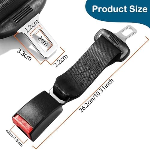 10 Inch Universal Buckle Extender, Restraint Extension, Upgraded Car Buckle Adapter Accessory, Fits Most Vehicle Models