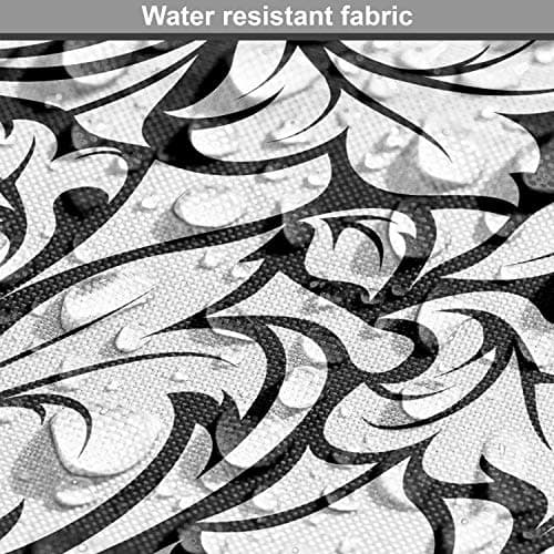 Ambesonne Floral Fabric by The Yard, Monochrome Leaves Abstract Design Botanical Arrangement Gardening Inspiration Print, Decorative Fabric for Upholstery and Home Accents, 1 Yard, Black White — view 5