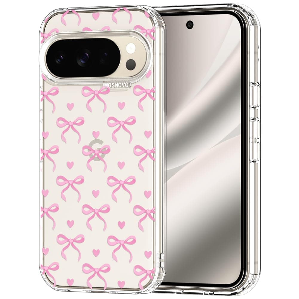 MOSNOVO Case for Google Pixel 9 & Pixel 9 Pro, [Buffertech 6.6ft Military-Grade Drop Protection] [Anti Peel Off Tech] Clear TPU Bumper Phone Case Cover Design - Eucalyptus — view 8