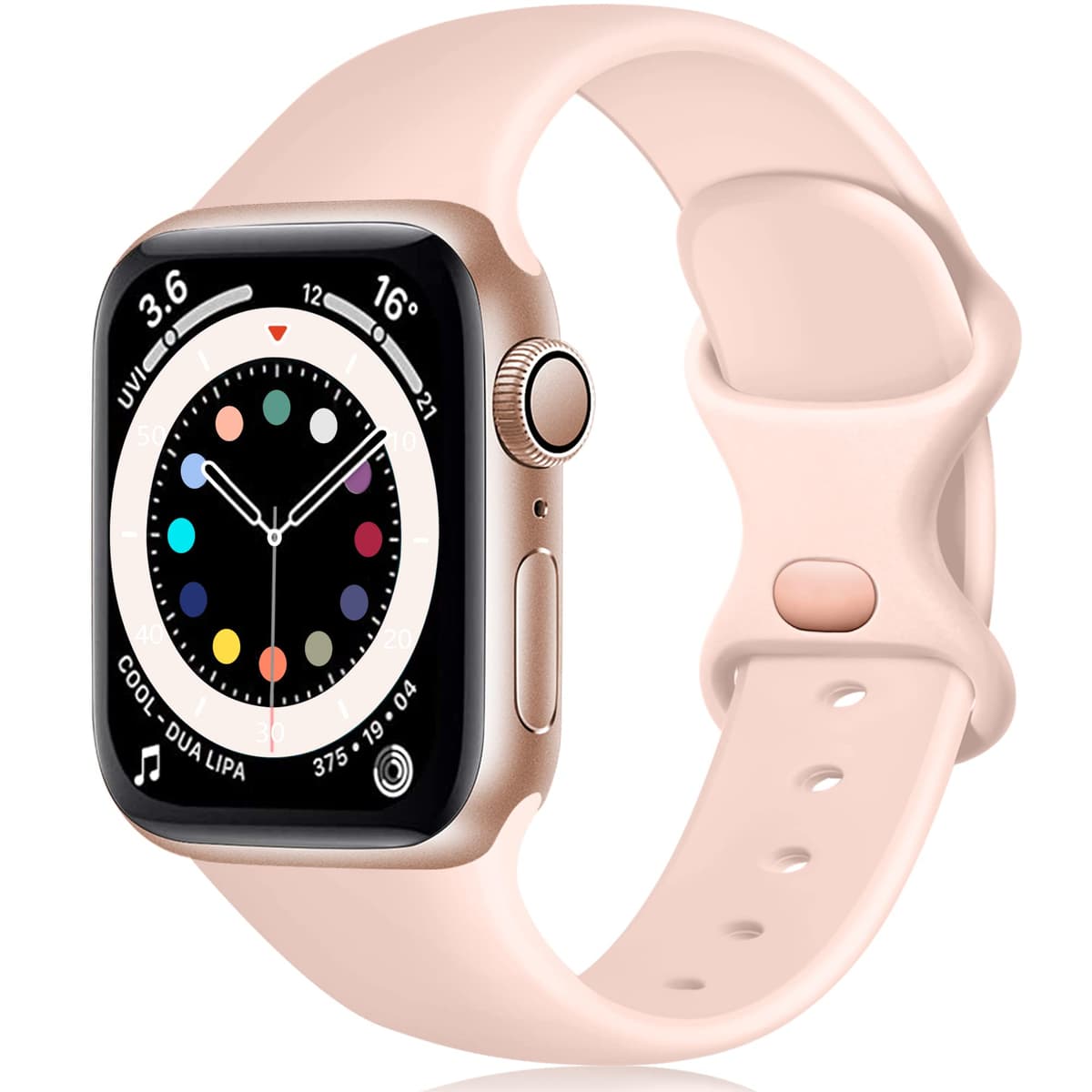 Epova Silicone Strap Compatible with Apple Watch Strap 40mm 38mm 41mm 42mm, Replacement Straps for iWatch SE 3 Series 11 10 9 8 7 6 5 4 3 2 1, Black, Small — view 30