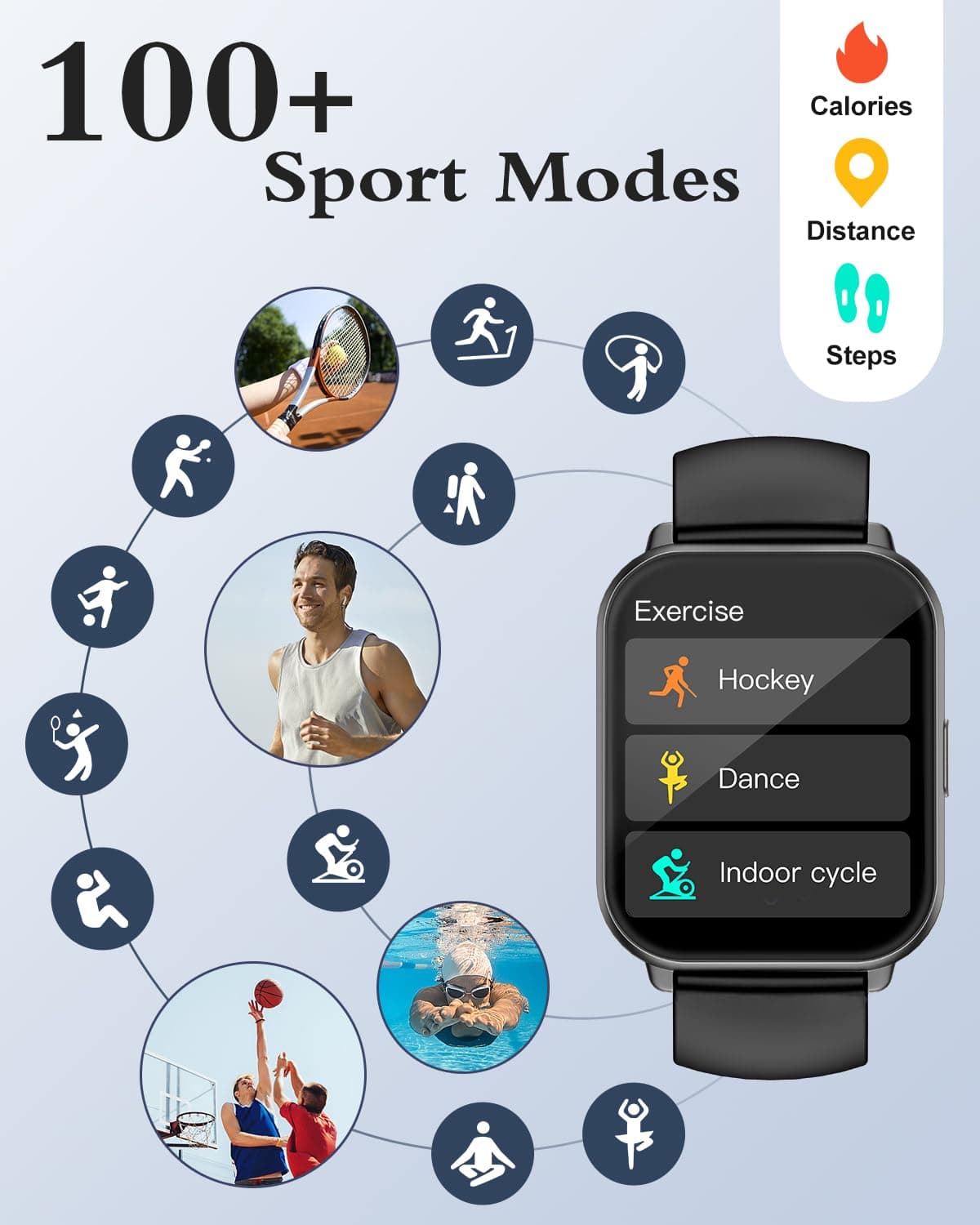 RUIMEN Smart Watch Answer Dial Call,Smart Watches for Women Men HD Touch Screen Fitness watch with SpO2-Monitor Heart Rate Sleep Monitor Pedometer Watch Multi Sports Mode for Android iOS — view 2