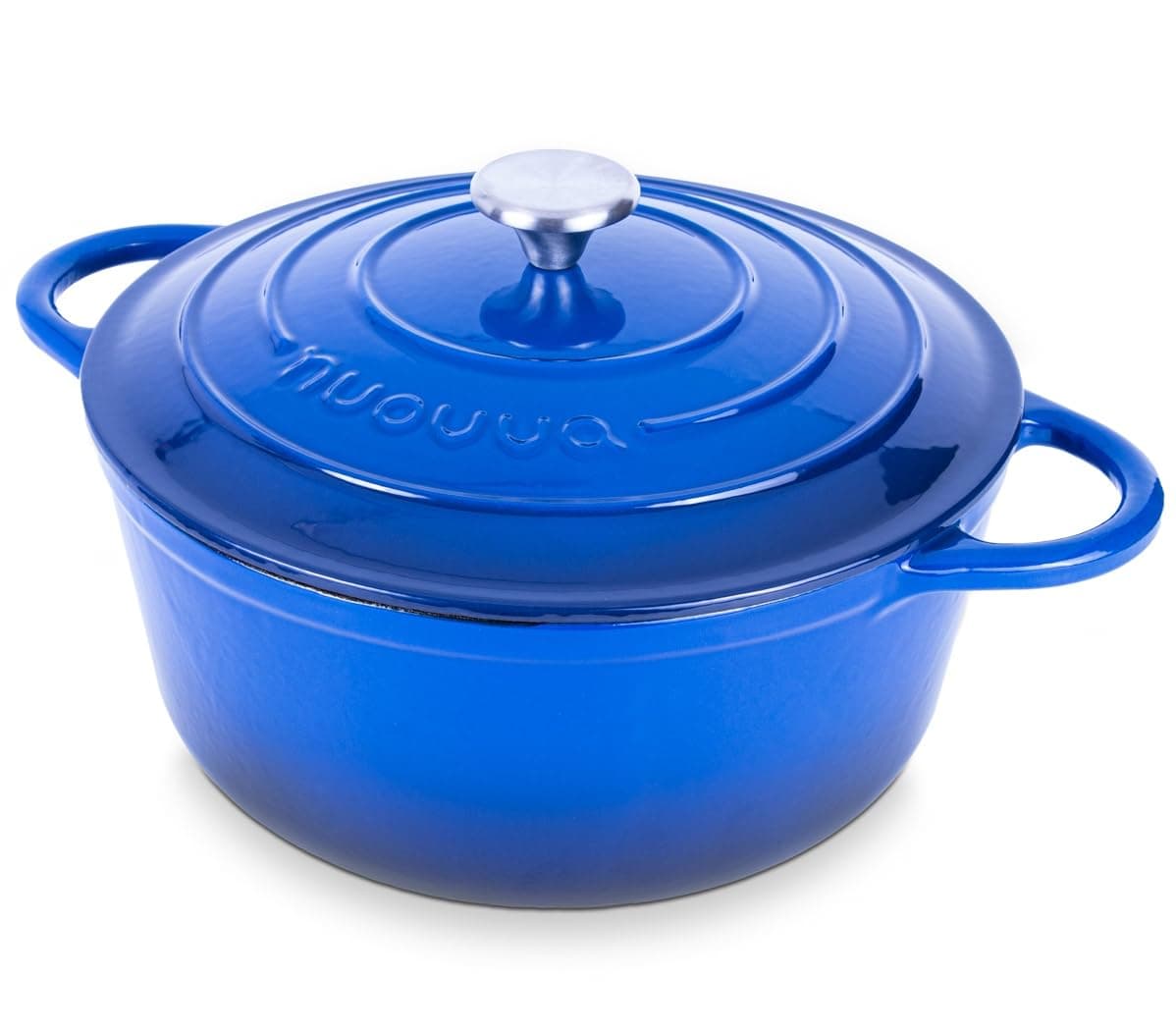 Nuovva Enamelled Cast Iron Dutch Oven Pot with Lid – 5 Quart Casserole Dish – Ceramic Dutch Oven for Bread Baking, Roasting, Braising & Stews – Oven Safe up to 500°F – 24cm Orange — view 55