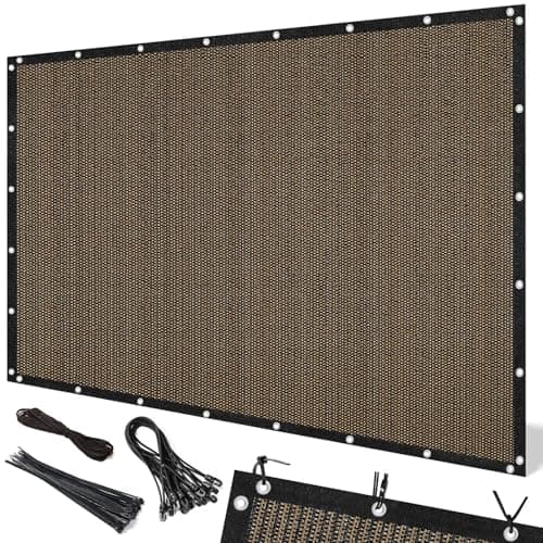 Artpuch 90% Sun Shade Cloth, 10 x 10 FT Pergola Shade Cover Canopy with Grommets, Sun Screen Fabric Tarp for Patio, Outdoor, Garden, Backyard, Mocha