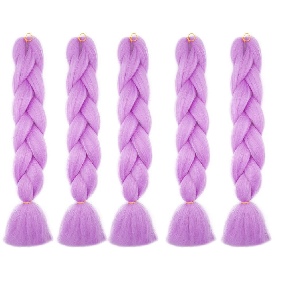 24" Braiding Hair Extension Jumbo Braids Synthetic 3bundles/pack Crochet Hair Afro Box Braid Heat Resistent (Dark Purple) — view 163