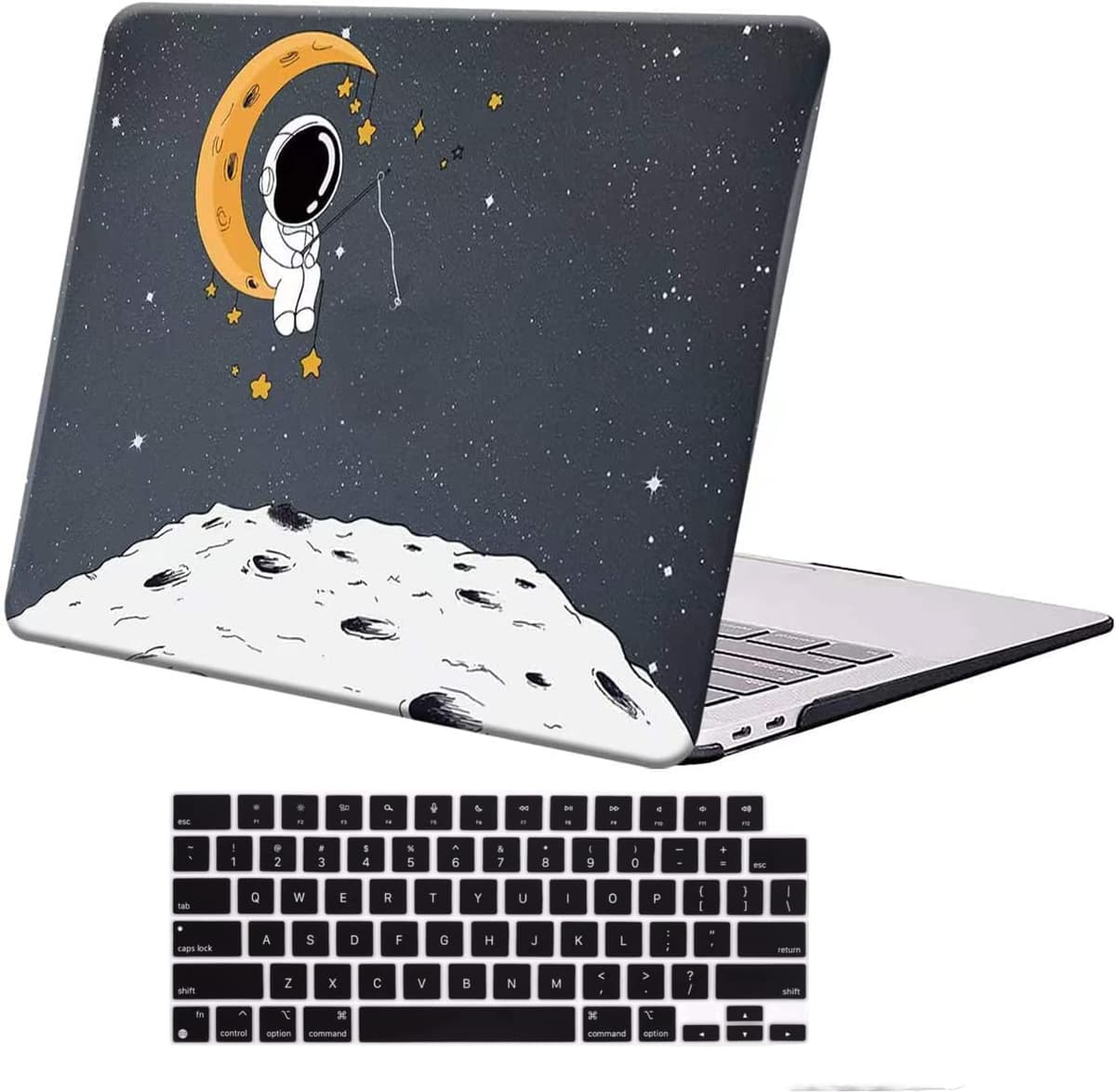 for MacBook Air 13.6 inch Case 2022 2023 2024 2025 Release M4 A3240 M3 A3113 M2 A2681 with Touch ID, Plastic Laptop Hard Shell Case & Keyboard Cover for M4 M3 M2 MacBook Air 13.6,Black Marble — view 24