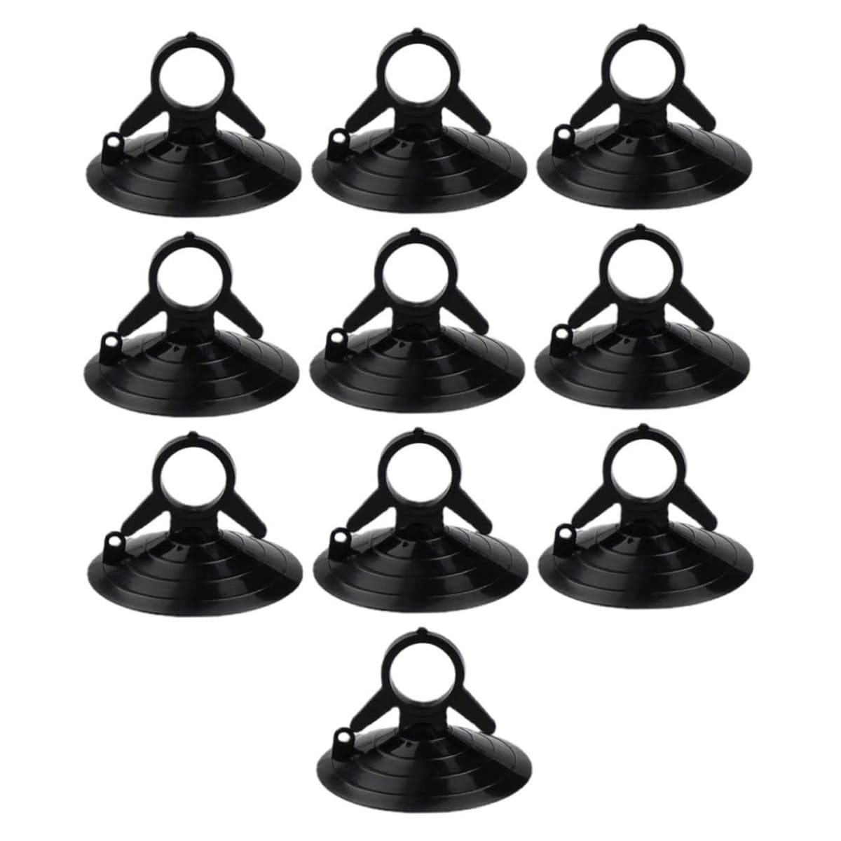 Obelunrp Tazas de succión, 10 Piezas de 4,5 cm de Vidrio pequeñas Tazas de succión con Anillo de tirón, Tazas de succión de Ventana del automóvil, Almohadillas de Sucker para Visor automotriz (Negro)