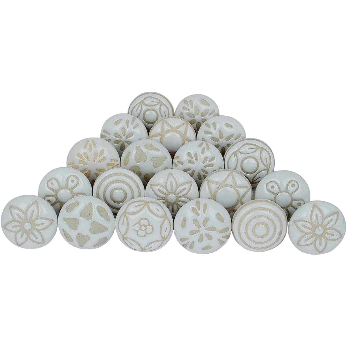 Ajuny Vintage Juego de 20 Pomos de Cerámica Blanca para Cómoda Cajón Armario Cocina Moderna Baño y Dormitorio Tiradores Decorativos Hechos a Mano — view 8