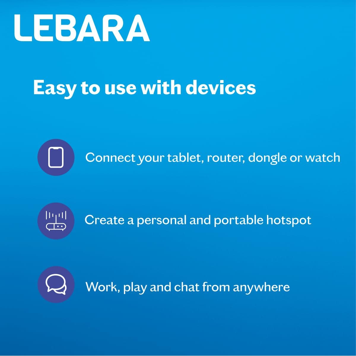 Lebara Mobile SIM Card: Unlimited Data Plan for £12.50, Half Price for First 3 Months, No Contract, UK Calls, Texts, International Minutes, EU and India Roaming Included, Fits All Devices — view 3