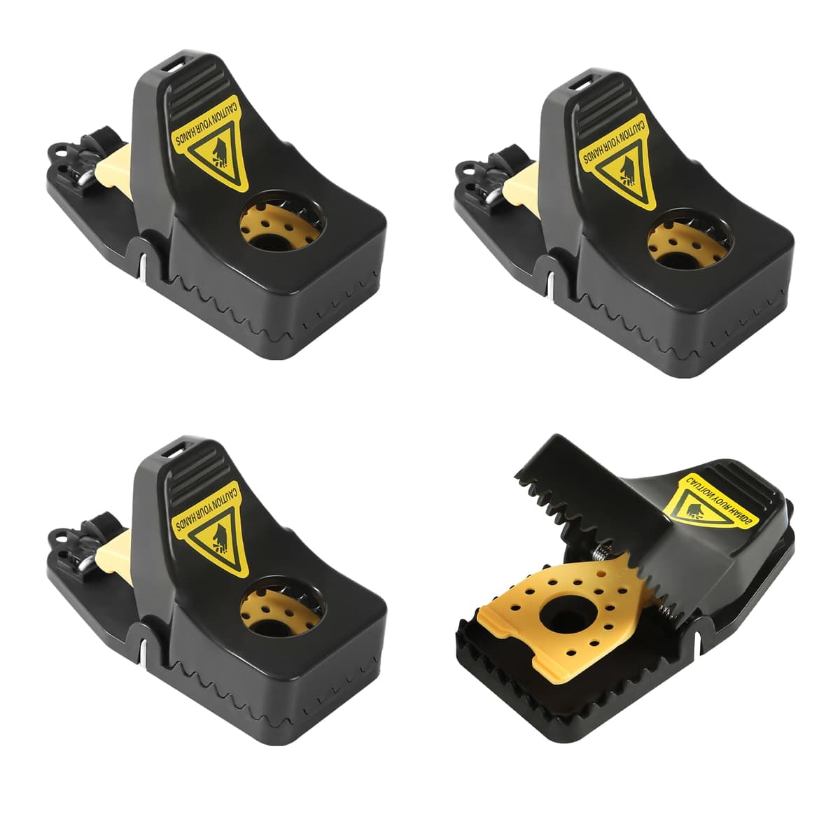 Reusable Mouse Trap, 4 Pack Heavy Duty High Sensitive Mice Catcher, Safe and Effective Rodent Trap for Indoors and Outdoors, Quick and Easy clean Rodent Catcher