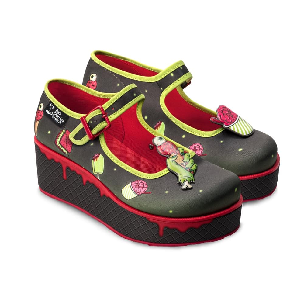 Hot Chocolate Design Chocolaticas Funky Canvas Women's Mary Jane Flat Shoes — view 98