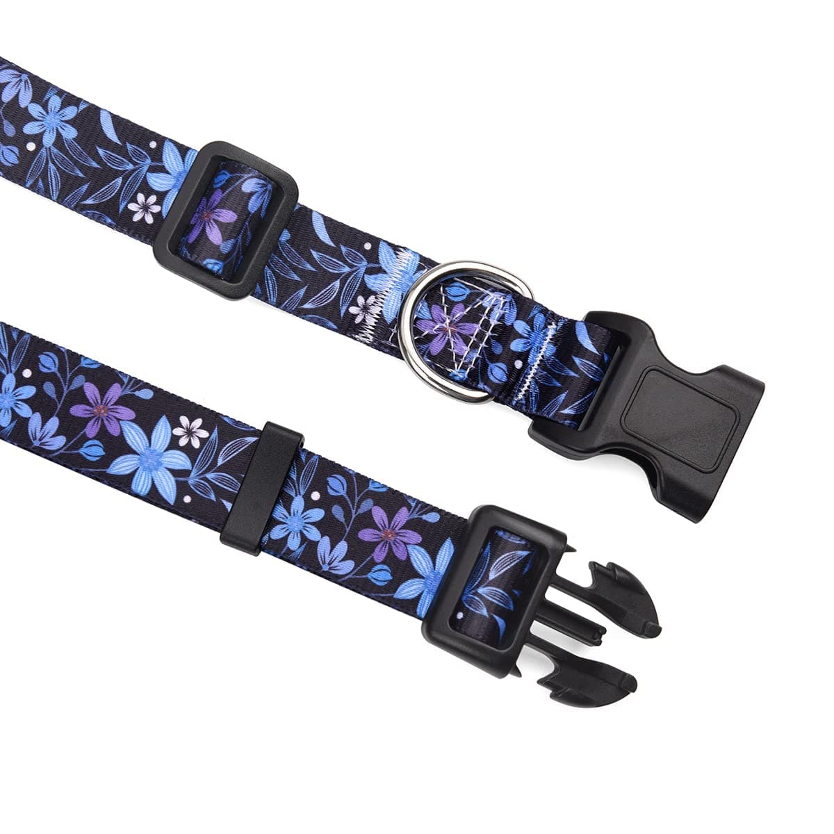 Mihqy Dog Collar for Small Dogs, Cute Small Medium Large Dog Pet Collar, with Floral Patterns, Soft Adjustable for Boy Girl Female Male Puppy Dog Collar(Floral Blue,S) — view 4