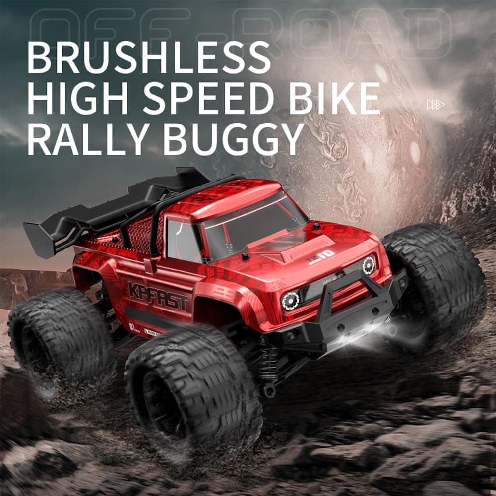 1/14 Coche teledirigido para adultos, 75km/h 3S Batería Motor sin escobillas RC Alta velocidad todoterreno Drift Coche de carreras, 4WD Off Road Carrera Buggy, 3 Baterías (Negro) — view 5