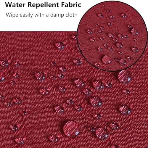 youngseahome Patio Seat Cushion Covers,Washable Slip Covers Replacement,Waterproof Outdoor Furniture Chair Cushion Pillow Seat Cover for Couch,Garden,Sofa,Red,24"×24"×4"(4 Covers Only) — view 5