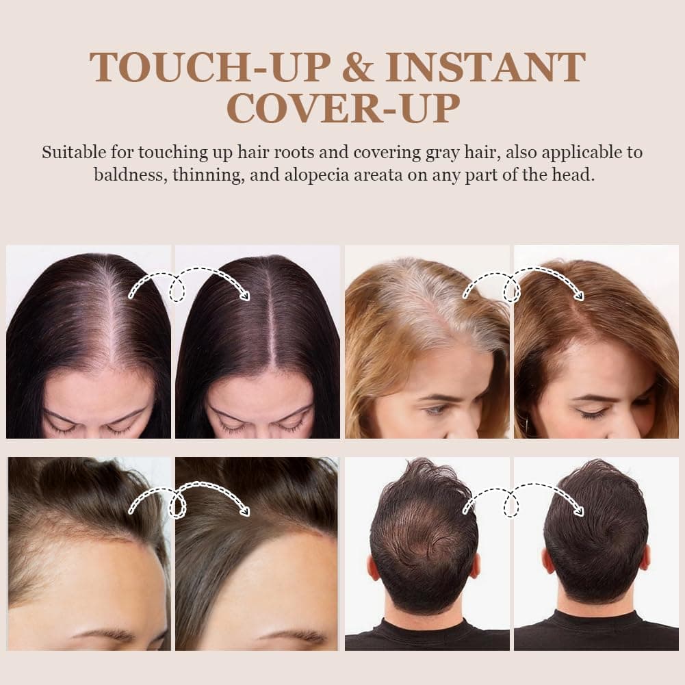 ALIIP Sombra para el Cabello,4g Retocador de Raíces en Polvo Corrector de Raíces,Polvo para la Línea del Cabello Debilitado,Hairline Powder para Cubre Rápidamente Canas Mujer y Hombre (Negro Natural) — view 3