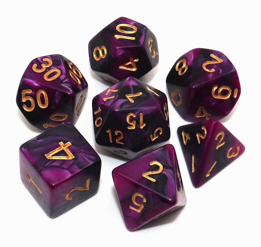 Dados DND D20, D12, D10, D%, D8, D6, D4, D20, D12, D10, D%, D8, D6, D4 — view 3