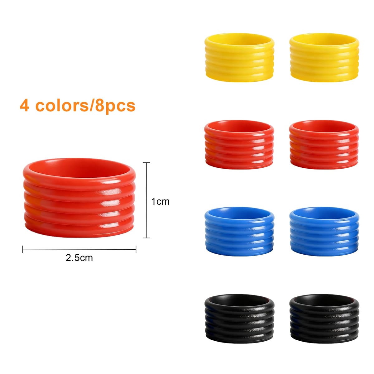 8 anillos de goma, banda de agarre para raquetas de tenis, raquetas de tenis, bandas antideslizantes, agarre de silicona, anillos elásticos, bádminton, paddle tenis, pickleball, raqueta de squash (4 — view 2