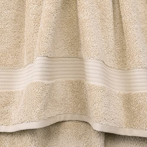 Cotton Paradise 100% Cotton Turkish Towel Set, Soft Absorbent Quick Dry, 6 Piece Towel Set, Beige — view 2