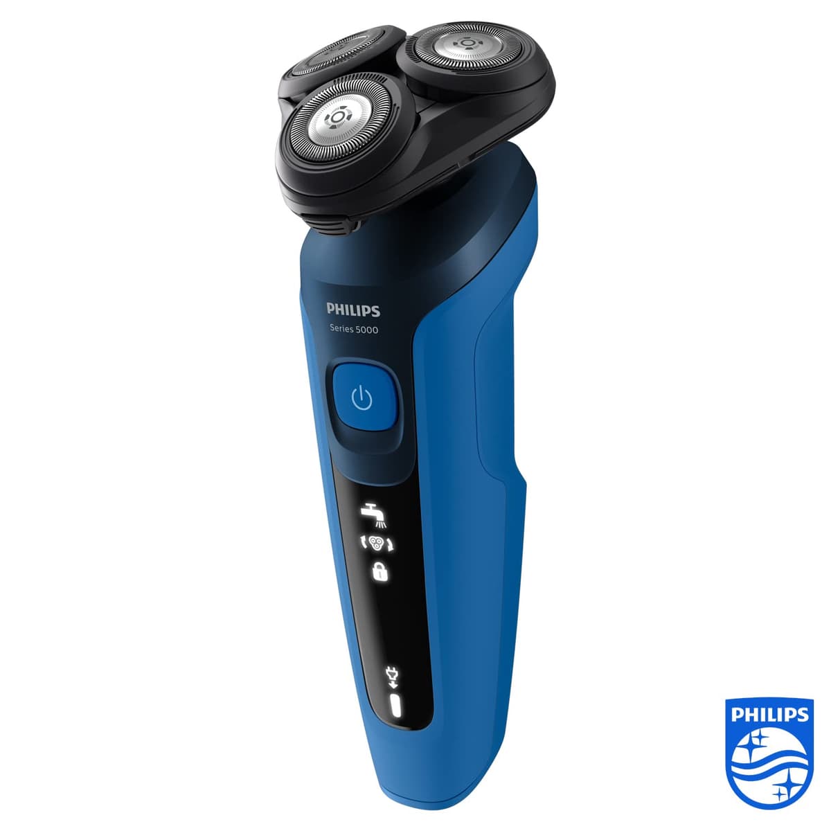 Philips Serie 5000 Afeitadora Eléctrica Hombre, Máquina de Afeitar Barba con recortadora, 27 cuchillas, Cabezal flexible 360º, 50min de uso, En Seco y Húmedo, Recargable, Funda, S5466/18, Azul Negro — view 2