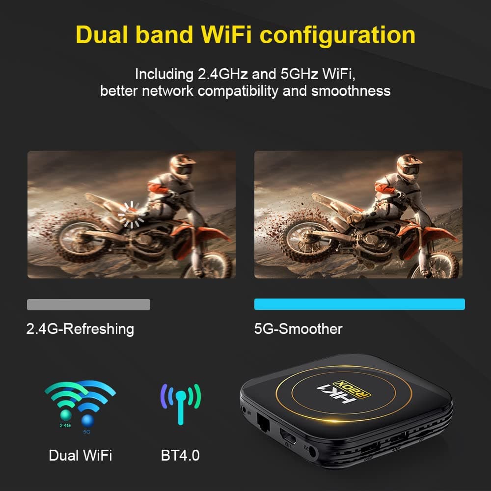 Android TV Box 12.0, HK1 TV Box 4GB RAM 32GB ROM Allwinner H618, Android Box Support 8K 3D 2.4/5.0GHz WIFI6 BT5.0,100M Ethernet HD 2.0 Smart Box TV — view 3
