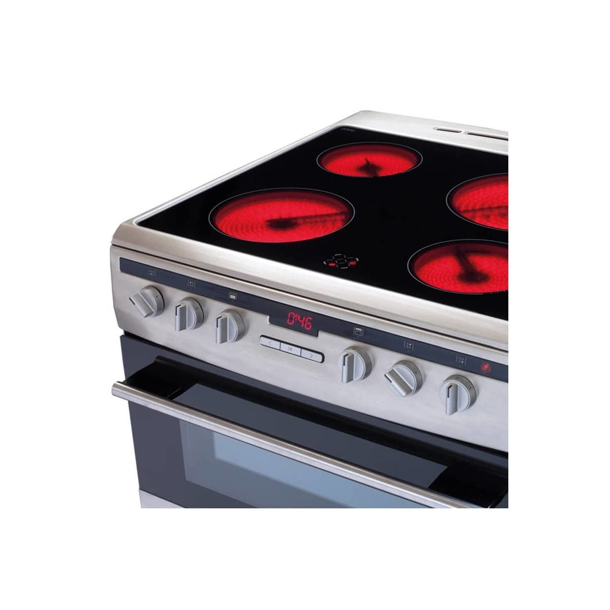 Amica 60cm Double Oven Electric Cooker with Ceramic Hob - Stainless Steel — view 3