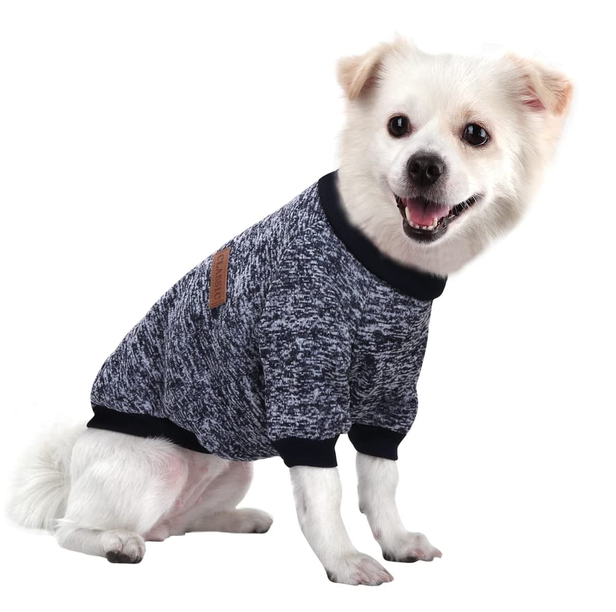 Dog Jumper Medium Chihuahua Jumper Christmas Sweater Fleece Inside Soft Cozy, Colour Vibrant Easy to Take On and Off (Pink+Grey, M) — view 32