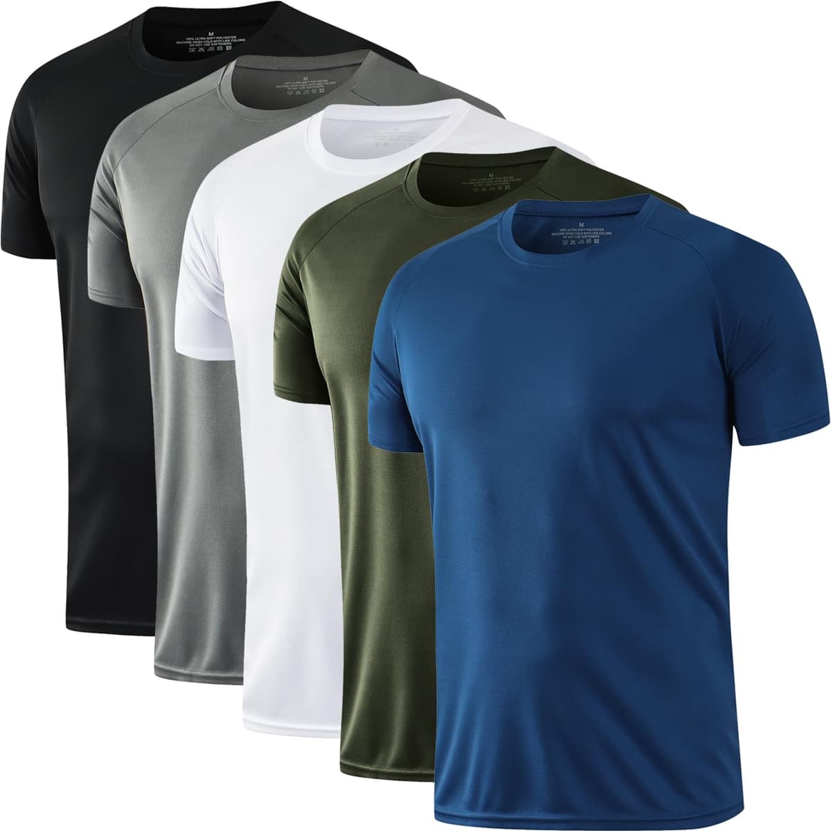 HOPLYNN 3/5 Pack Running Shirts Men Sport Tops Dry Fit Gym Wicking Athletic T Shirts Breathable Cool Workout Shirts — view 8