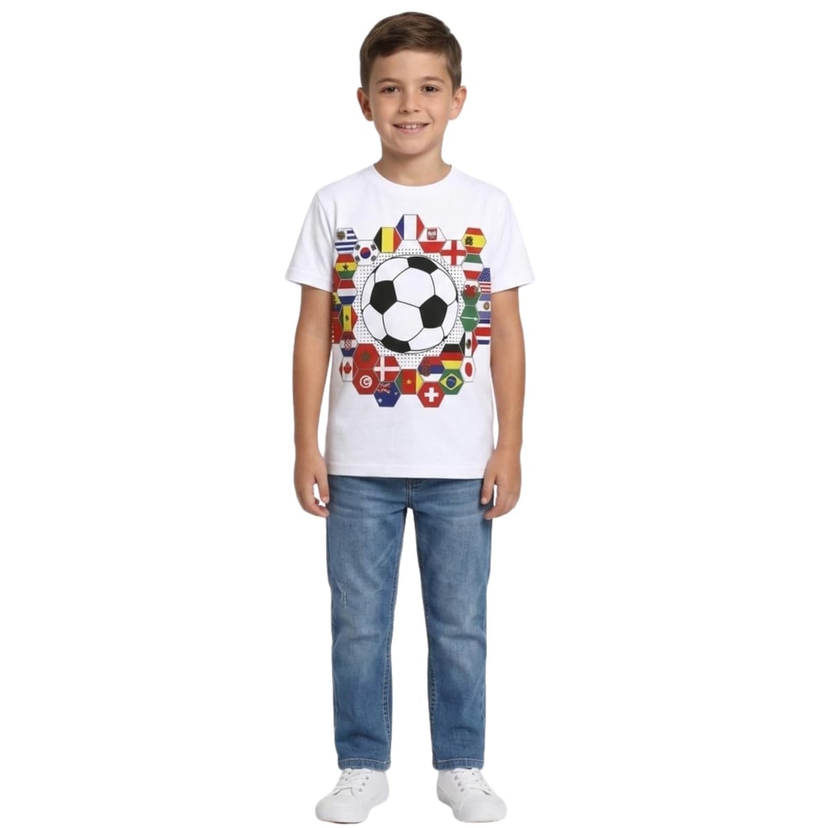 A2Z 4 Kids Girls Boys T Shirts International Football World Cup T-Shirt Soft Feel Soccer Team Short Sleeves Tank Top Tees for Children Street Parties T-Shirt Age 5-13 Years — view 2