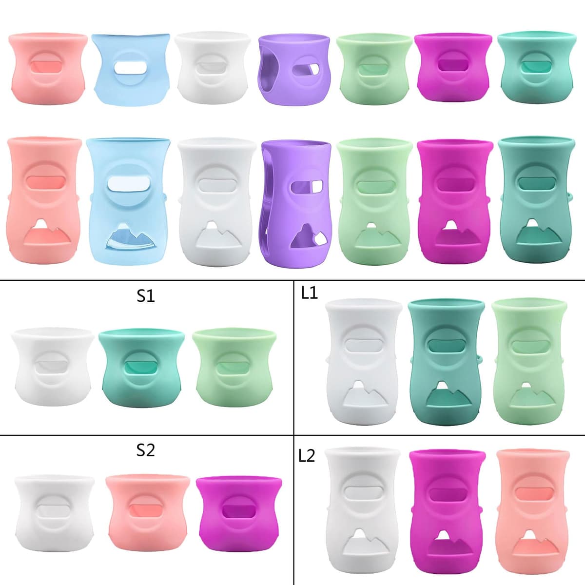 of 3pcs / 1pc Protective Silicone Covers for Glass Bottles Shatter Proof Holder Case Sleeve 120 / 240ml Bottle Holder Case — view 8