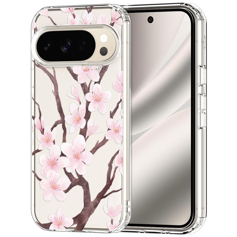 MOSNOVO Case for Google Pixel 9 & Pixel 9 Pro, [Buffertech 6.6ft Military-Grade Drop Protection] [Anti Peel Off Tech] Clear TPU Bumper Phone Case Cover Design - Eucalyptus — view 86