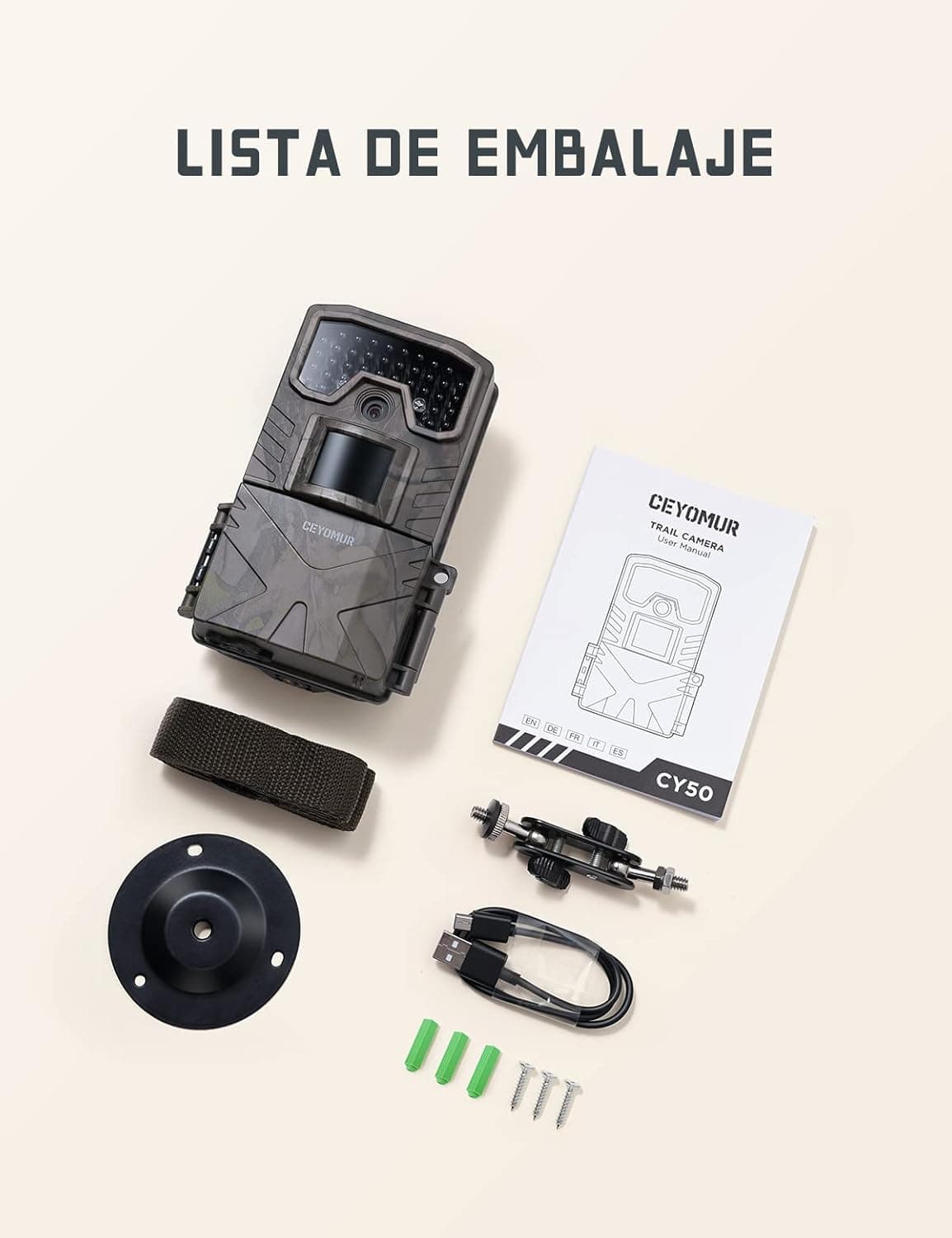 CEYOMUR Cámara de Caza 4K 30fps, 48MP Camara Fototrampeo con Visión Nocturna, Diseño de Temporizadorn, IP66 Prueba de Agua para Monitoreo de Vida Silvestre y Vigilancia del Hogar — view 7