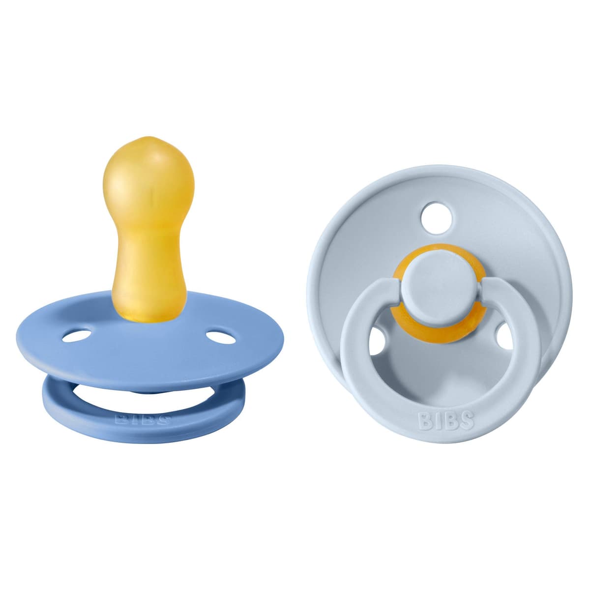 BIBS Colour Soother 2-Pack, BPA Free Dummy Pacifier, Round Nipple. Natural Rubber Latex, Size 2 (6-18 Months), Sky Blue/Steel Blue — view 55