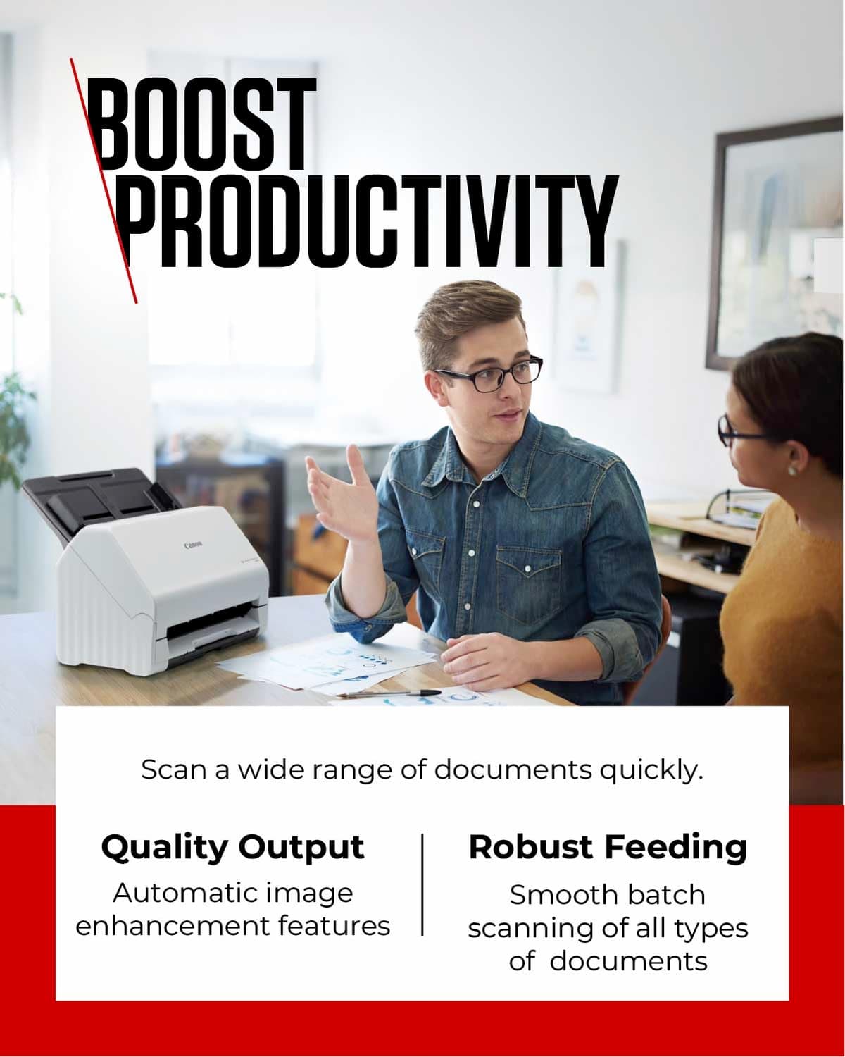Canon imageFORMULA R30 Document Scanner | Double-sided Scanning with USB for Home & Office | 60 Sheet Feeder | Easy Driverless Setup with Built-in Canon CaptureOnTouch Lite Software | Supports OCR — view 4