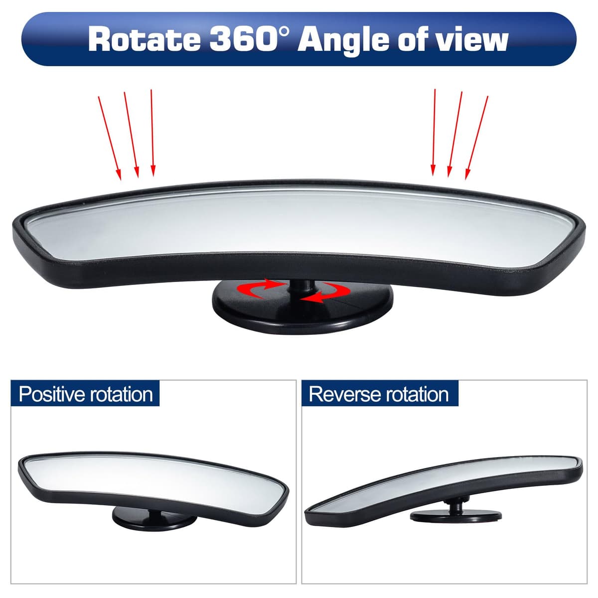 Spurtar 2 Pack Blind Spot Mirrors for Cars, HD Glass Framed Convex Rear View Blind Spot Mirror Stick on with 360° Rotation Adjustable blindspot mirror for Trucks, Cars, SUVs, RVs, and Vans — view 6