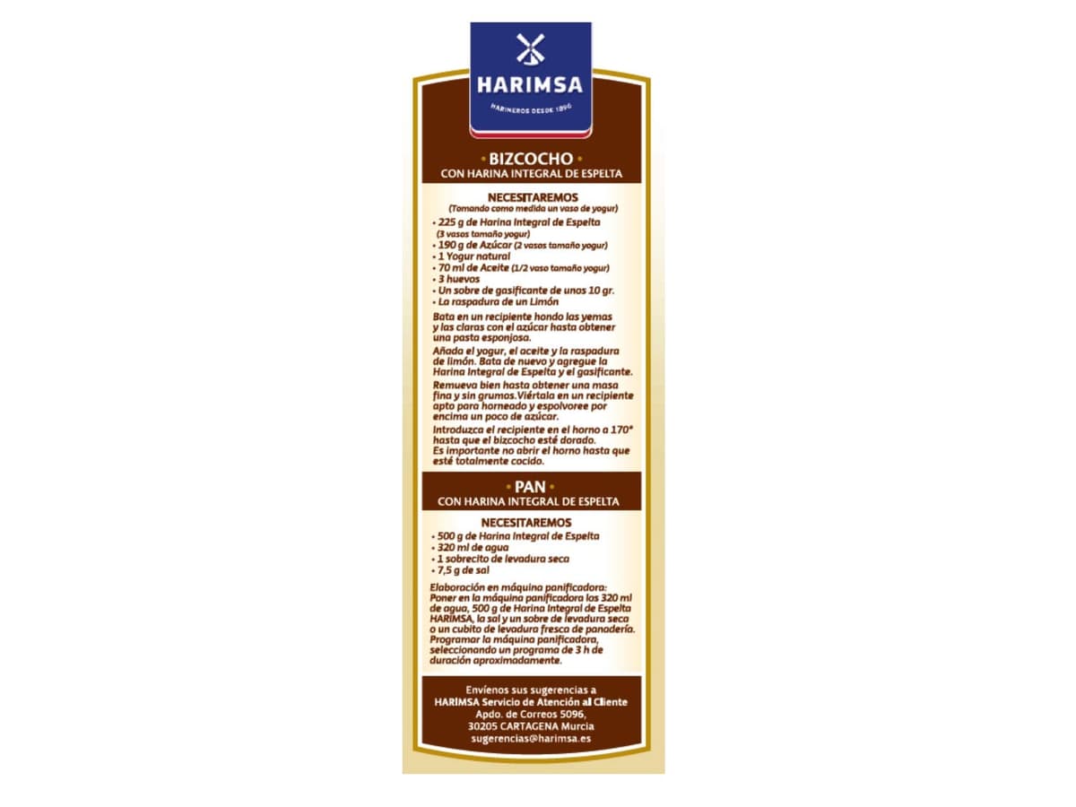Harimsa Harina Integral Espelta 500 g — view 3