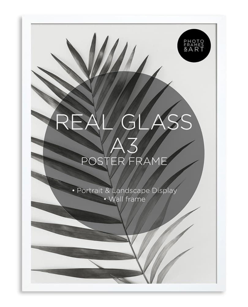 pf+a REAL GLASS A3 Black Frame Glass - PREMIUM A3 Picture Frame Black - Oxford A3 Print Portrait and Landscape Display — view 30
