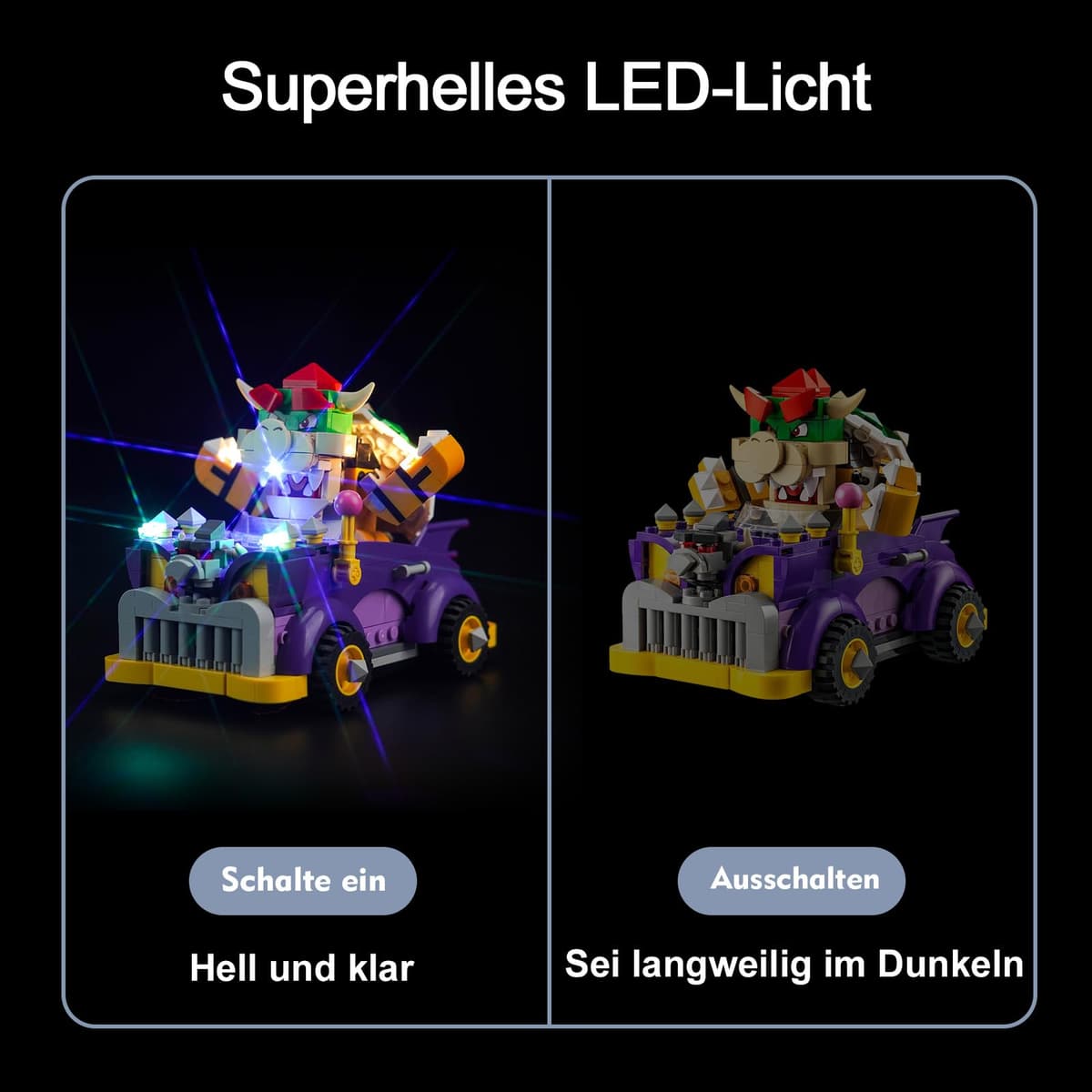 Juego de luces LED para Lego Super Mario Camión Monstruo de Bowser - Set de expansión (sin Lego), Set de iluminación de decoración para Lego 71431 Set de expansión del Coche Músculo de Bowser Juguetes — view 4