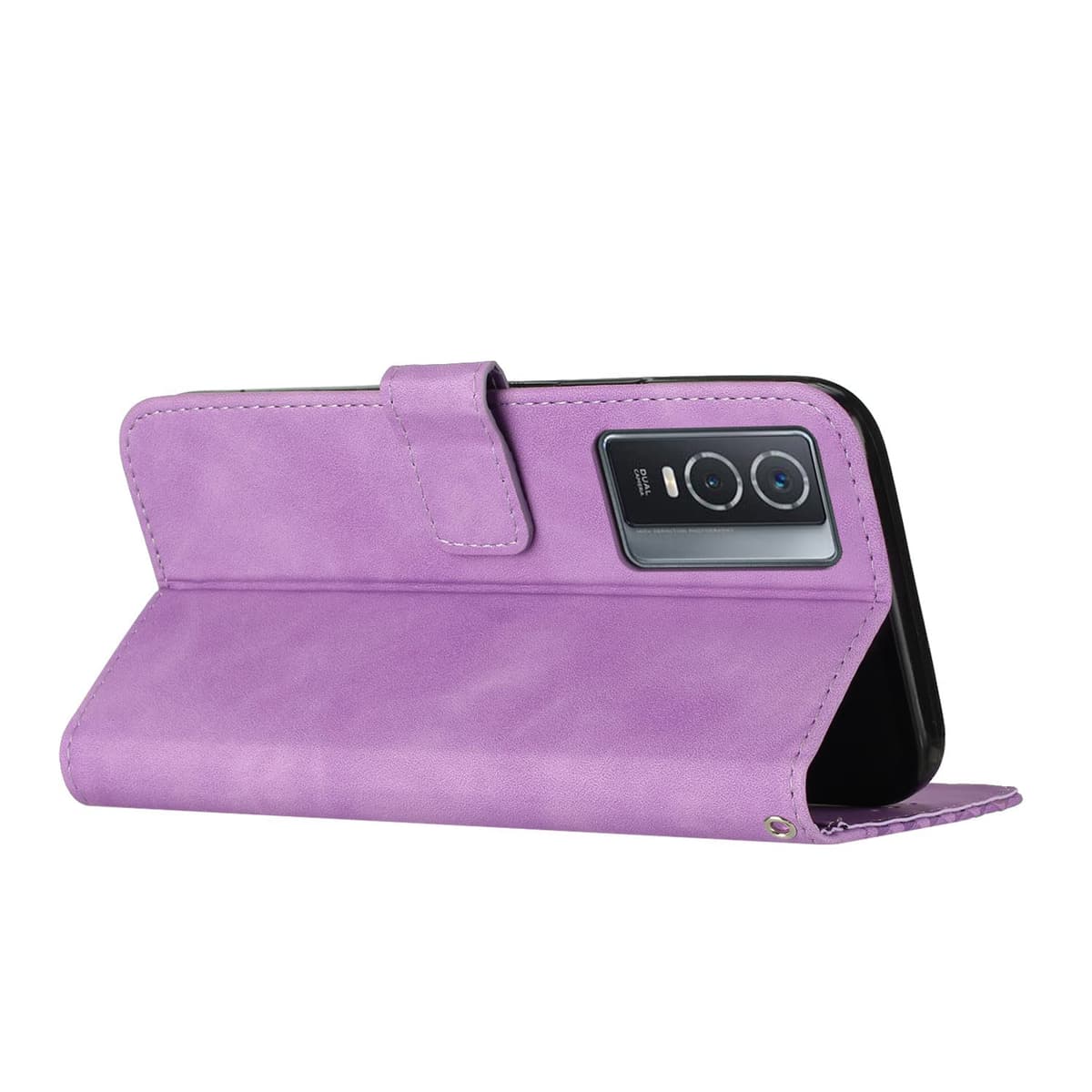 Funda para Vivo Y76 5G/Y76S/Y74S, PU Cuero Flip Carcasa Fundas Móvil de Tapa Libro Caso Piel PU para Vivo Y76 5G/Y76S/Y74S,Billetera Case Telefono Cubrir Móvil Cover con Cáscara de TPU(Púrpura) — view 2