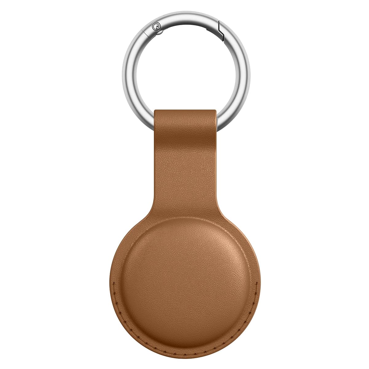Meliya Funda para AirTag Llavero,1 Pieza Llaveros AirTag Funda Protectora de Cuero Funda Anti-Perdida Anti-Rasguños para AirTag(No Incluye AirTags)(Marrón) — view 2