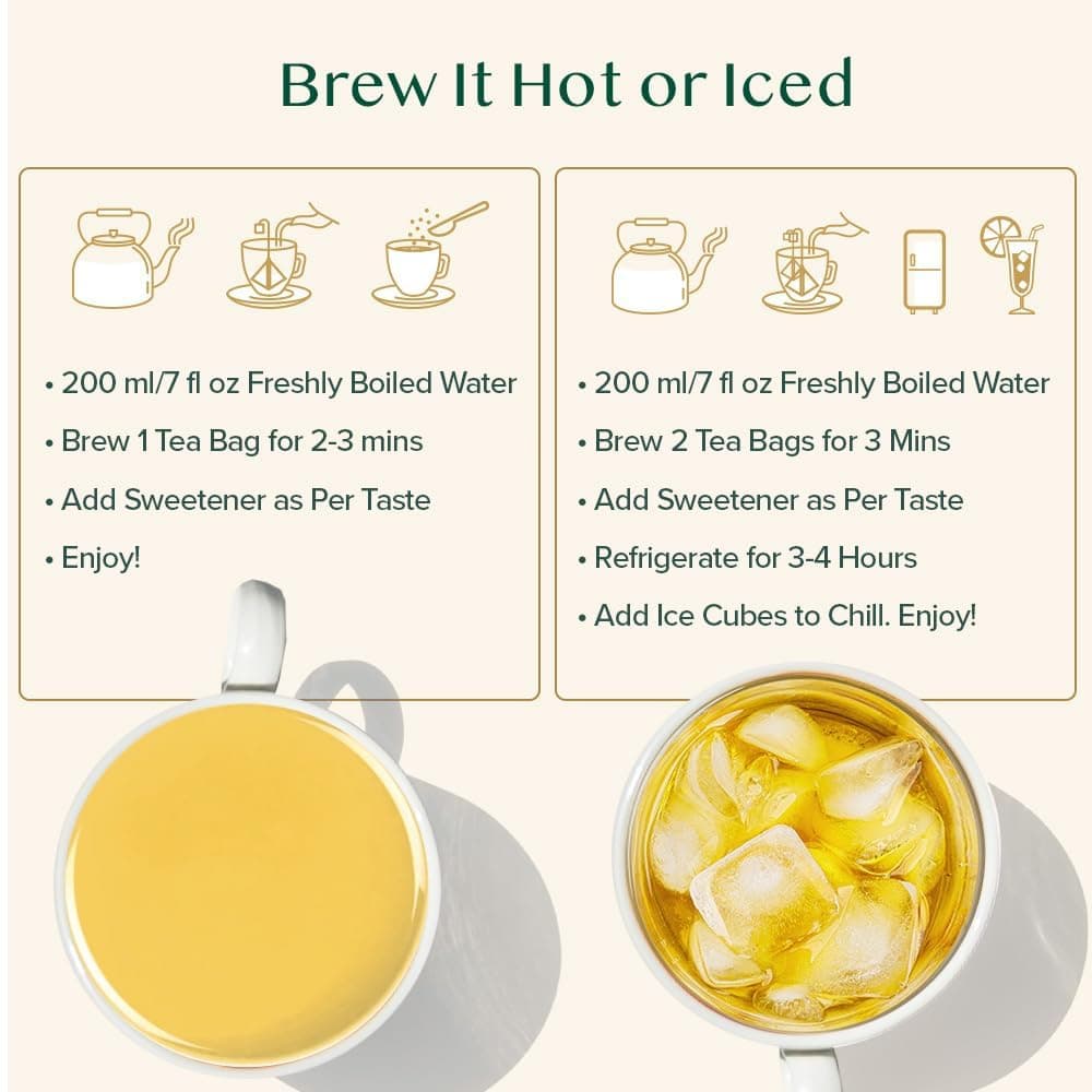 VAHDAM, Himalayan Té Verde (100 Piramidales Bolsitas De Té) 100% Pura Y Natural | Envasado Fresco En La India | Caliente, Frío O Como Kombucha — view 7