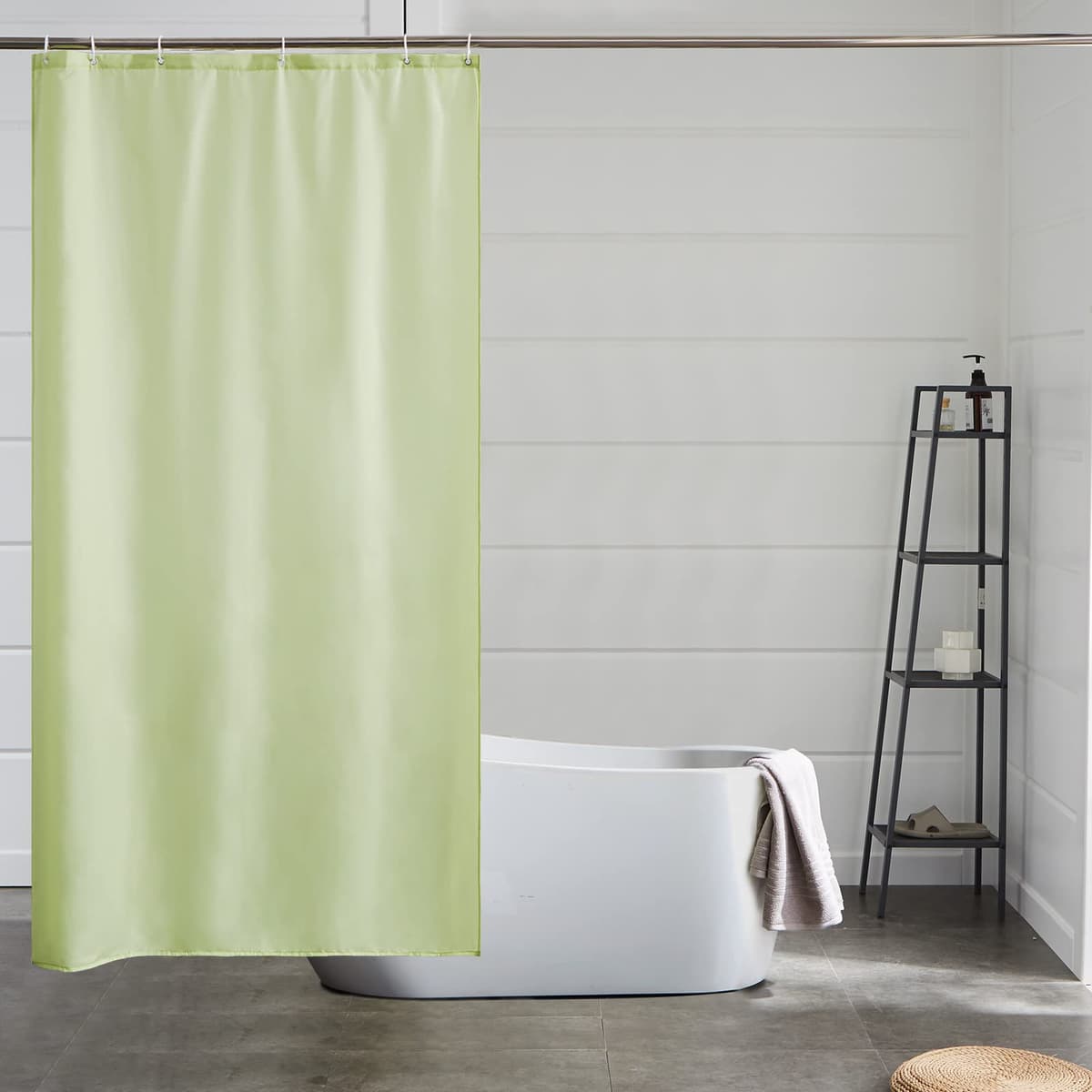 Furlinic Navy Shower Curtain Anti Mould Resistant Waterproof Bathroom Curtains Washable Polyester Fabric 90x180cm with Weight Tape for Bath Wet Room 35x72 Inch. — view 181