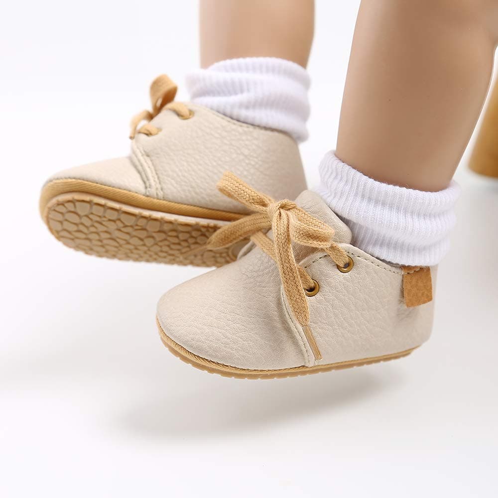RVROVIC Baby Boys Girls Sneakers Anti-Slip Oxford Loafer Flats Infant Toddler PU Leather Soft Sole Baby Shoes — view 6