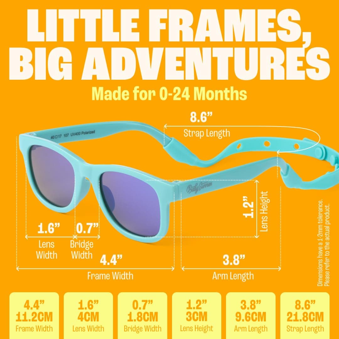 BABY SUNNIES Gafas de sol para bebé con correa, irrompibles y flexibles, para bebés de 0 a 24 meses — view 2