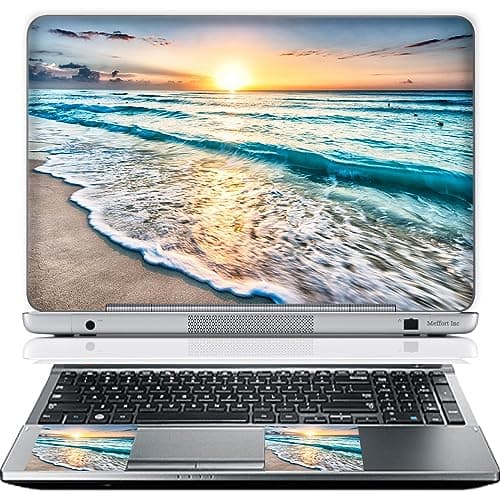 17 17.3 Inch Laptop Skin Sticker Cover Premium Sticker Cover Art Decal Decorative (Included 2 Wrist Pad Skins) - Sunset Beach